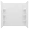 Ovation Curve 60 in. W x 60 in. H 3-Piece Glue Up Alcove Tub Surrounds in Arctic White