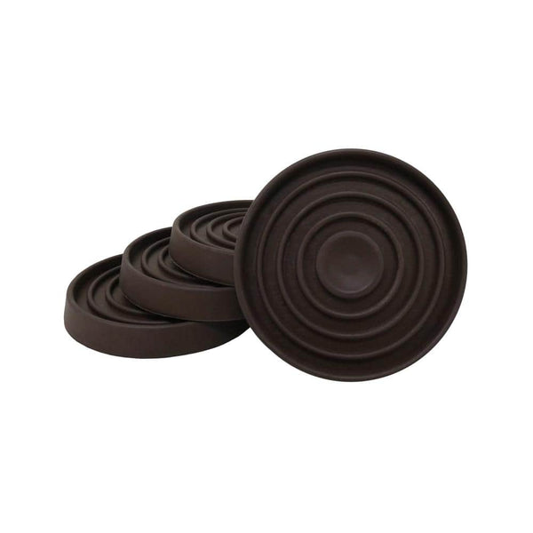 Everbilt 2-1/2 in. Brown Round Smooth Rubber Furniture Cups (4-Pack)