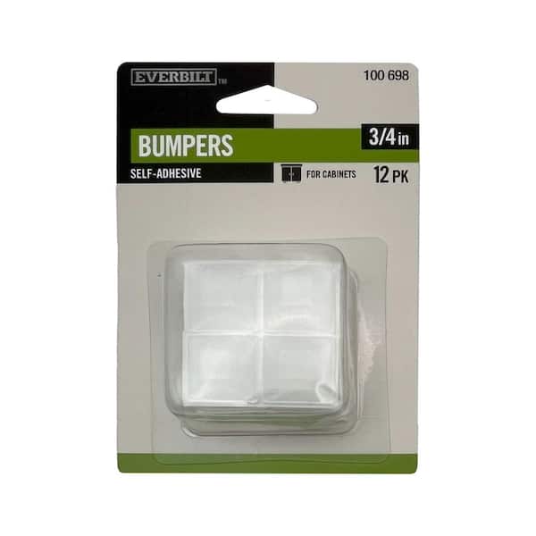 Everbilt 3/4-inch Clear Vinyl Square Self-Adhesive Bumpers (12-Pack)