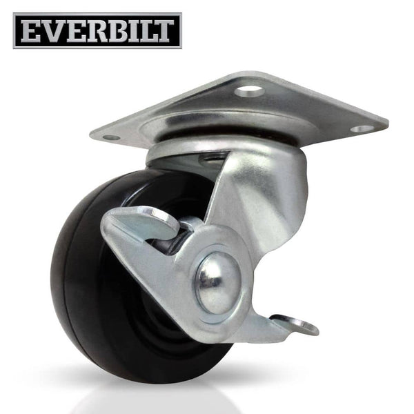 Everbilt 2 in. Black Soft Rubber and Steel Swivel Caster