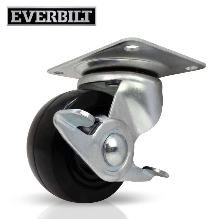 Everbilt 2 in. Black Soft Rubber and Steel Swivel Caster