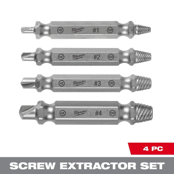 Milwaukee 49-57-9001 4PC M2 Steel Screw Extractor Set