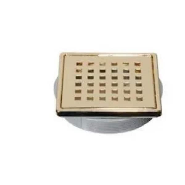 Tilux 4x4 Square Stainless Steel Shower Drain Cover - Gold (Used Fair)