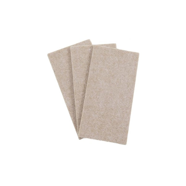 Everbilt 2 in. x 4 in. Heavy-Duty Self-Adhesive Beige Felt Blanket (3-Pack)