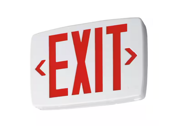 Lithonia Lighting Contractor Select LQM Series 120/277-Volt Integrated LED White and Red Exit Sign