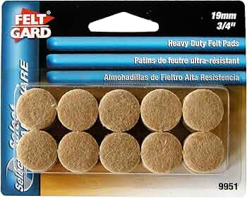 Shepherd Hardware 3/4" Heavy-Duty Round Felt Pads, Beige, 20-Pack