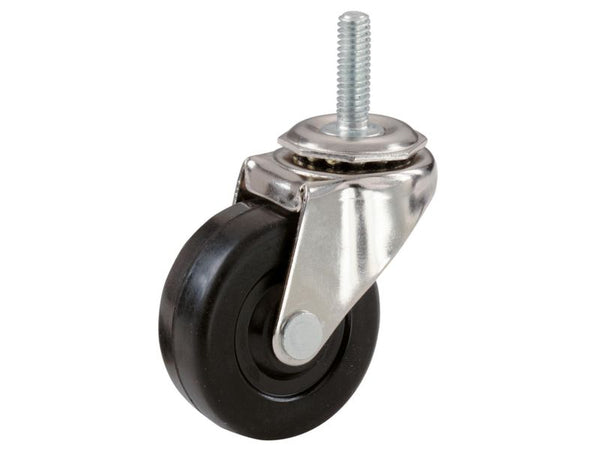 Shepherd Hardware 2-Inch Rubber Wheel Threaded Stem Casters, 2-Pack