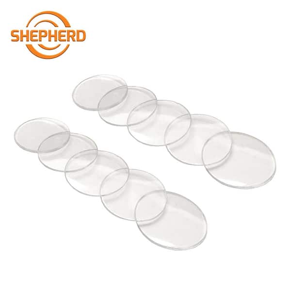 Shepherd Hardware 9966 3/4-Inch Clear Non-Adhesive Vinyl Discs, 10-Pack