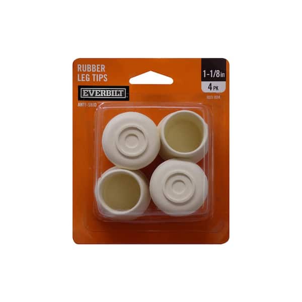 Everbilt 1-1/8 in. White Rubber Leg Tips (4-Pack)