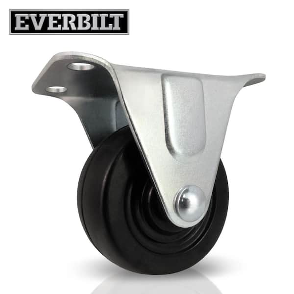 Everbilt 2 inch Rigid Soft Rubber Wheel Plate Caster