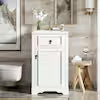 20 in. W Single Sink White Bath Vanity with White Ceramic Top, Adjustable Shelf and Soft Close Door