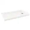 Aloha ShowerCast 60 in. L x 30 in. W Alcove Shower Pan Base in White with Square Chrome Right Drain